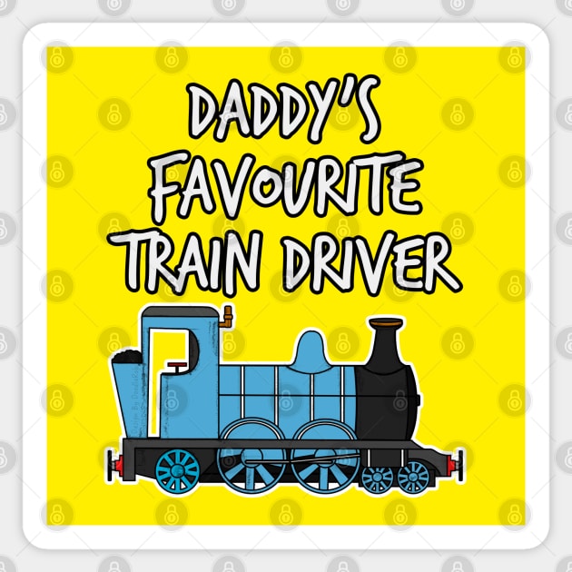 Daddy's Favourite Train Driver Kids Steam Engine (Blue) Sticker by doodlerob